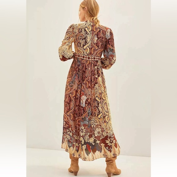 EUC Anthropologie Bhanuni By Jyoti Flirak Contrast Ronika Maxi Dress - Picture 3 of 10